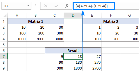 what is the excel formula for subtraction