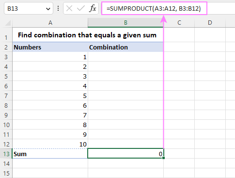 Creating a model for Excel Solver