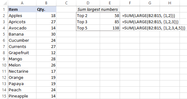 How To Find Top 10 Largest Numbers In Excel