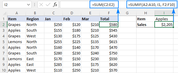 Adding a helper column to sum multiple columns with a condition