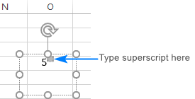 Type the superscript value.