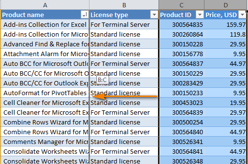 moving columns in excel for mac