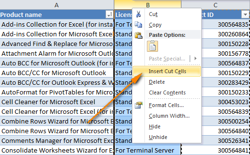 excel for mac 2016 move a row