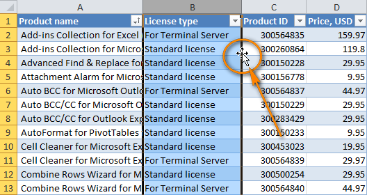 how to move between columns word