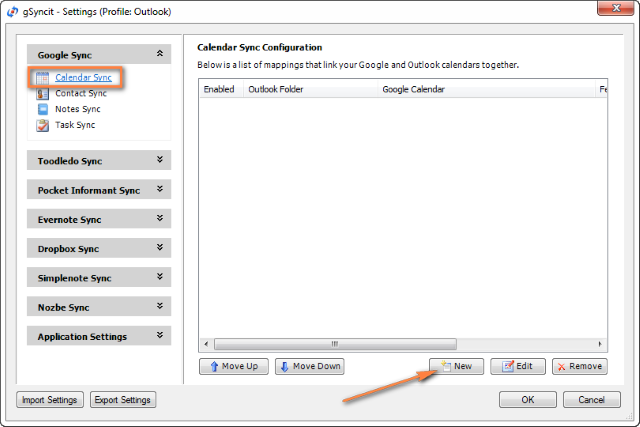 Configuring Outlook and Google calendar syncing with gSyncit