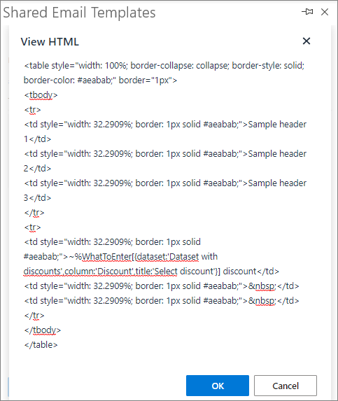 Change border color, width, and style in Outlook table