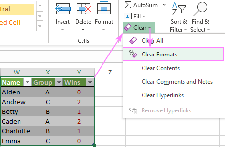 word document table clean formatting