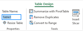 Changing the table name