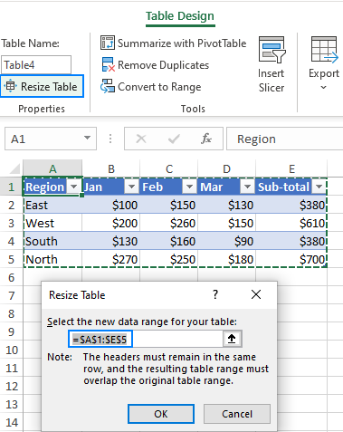 microsoft word table to excel spreadsheet