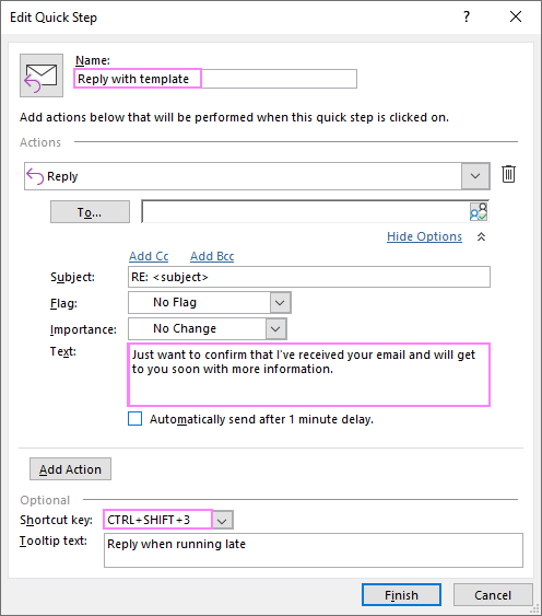 Outlook Quick Step Email Template - prntbl.concejomunicipaldechinu.gov.co