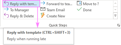 Replying with a quick step template