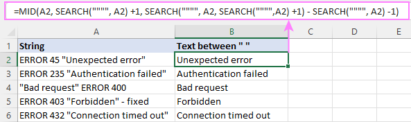 Excel вырезать текст между символами