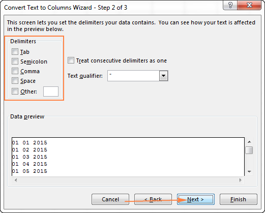 How to use text to columns in excel