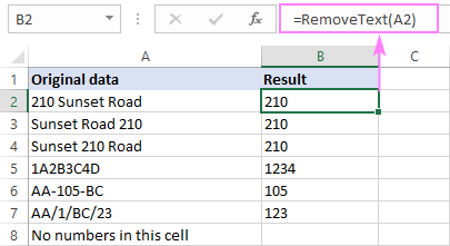 How to remove split text and numbers in Excel cell