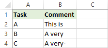 Make words not to spill over in Excel.