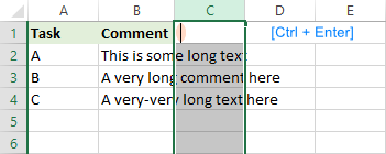 Type a space into adjacent column to prevent cells from spilling over.