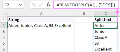 Splitting a string by multiple delimiters