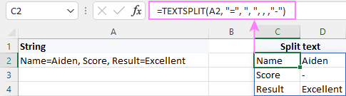 Pad missing values with a hyphen.