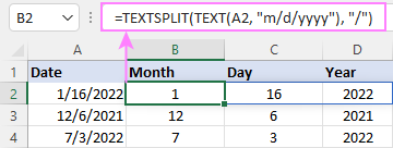 Splitting dates into day, month and year