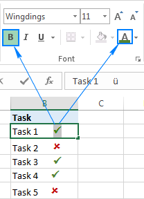 How to insert a checkmark in excel for mac free