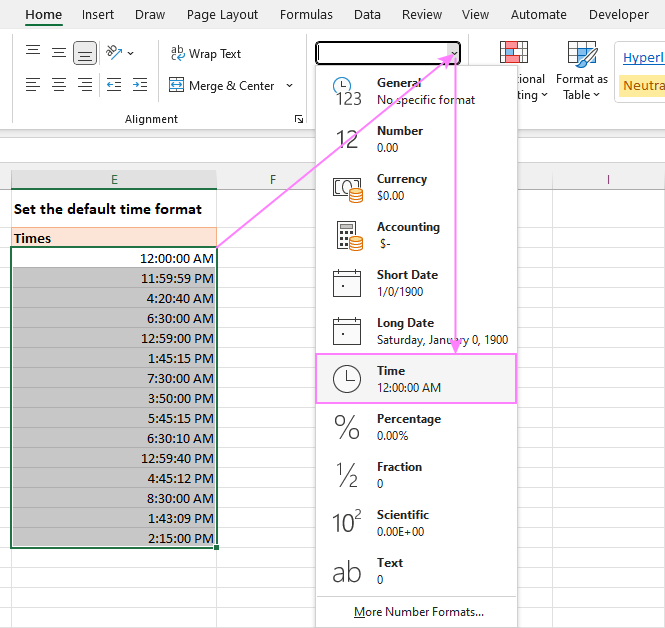 Excel 24 Hour Time