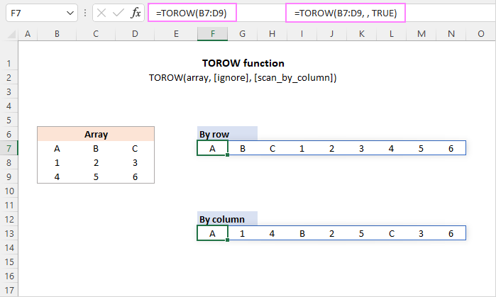 excel-torow-function-to-transform-range-or-array-to-row