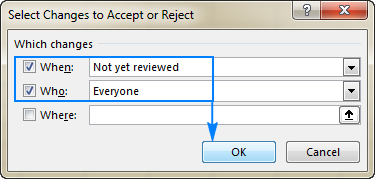 Select the changes to review.