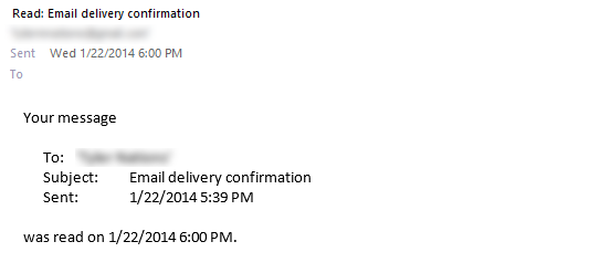 Delivery notification sent to recipient. Delivery confirmation. IV delivery confirmation Page. External confirmation.