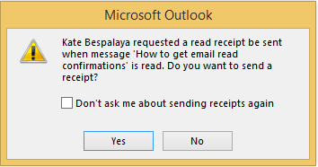 Double-click the email to display the request message