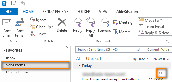 how to setup read receipt in outlook