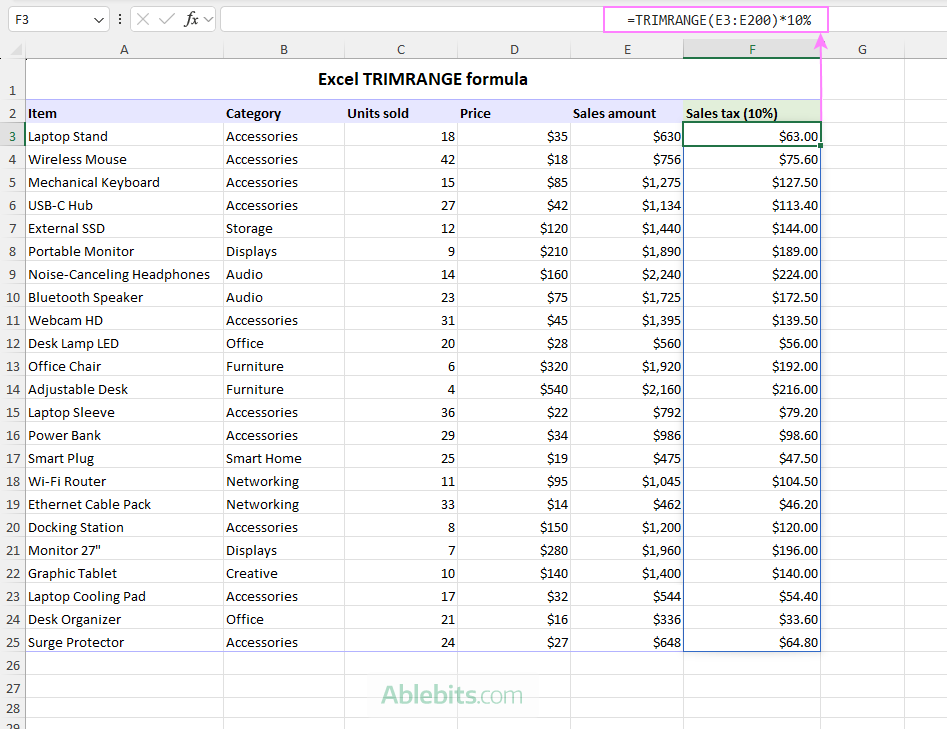 Use an Excel TRIMRANGE formula to create an expandable dynamic array.
