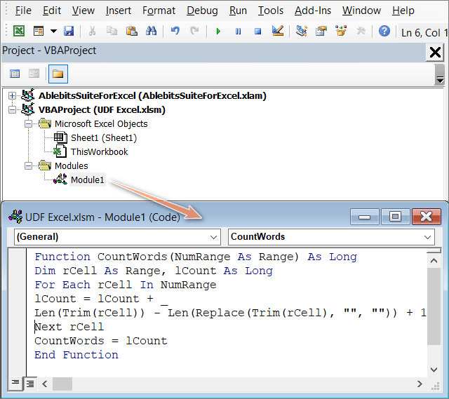 How to create a custom function in Excel.