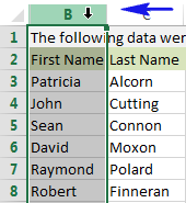 unhide first column in excel 2007