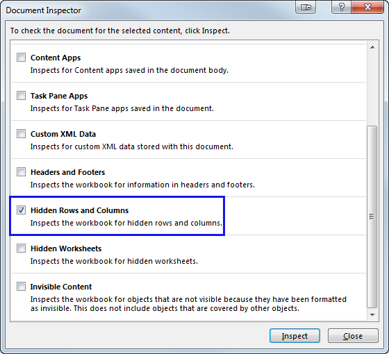 unhide first column in excel 2007