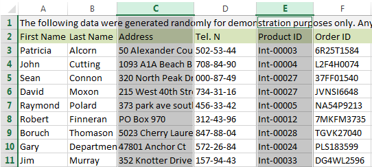 Select the column or columns you want to protect from being unhidden