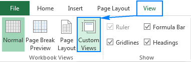 Custom Views in Excel