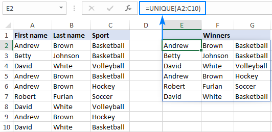 Excel How To Find Unique Values In A Column