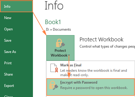 microsoft excel 2013 password protect