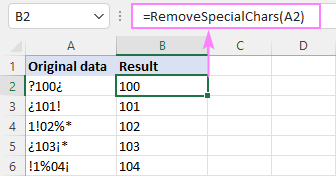 A custom VBA function to delete predefined characters