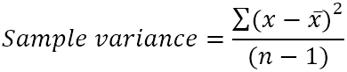 define activity variance formula