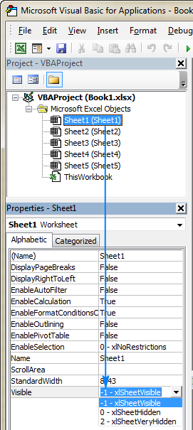 Unhiding a very hidden sheet in Excel
