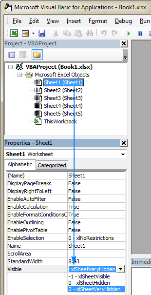 Make an Excel worksheet very hidden