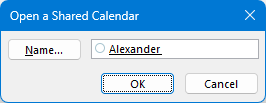 Select the user whose calendar you wish to open.
