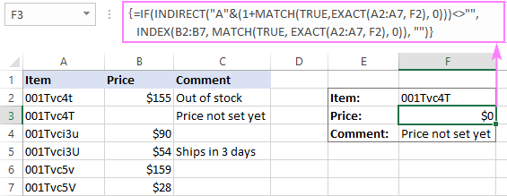 The INDEX MATCH formula returns 0 if the return cell contains a zero.