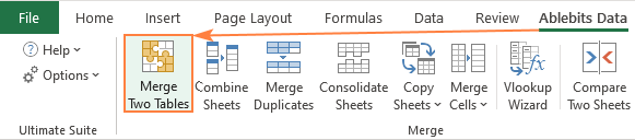 Merge Two Tables for Excel