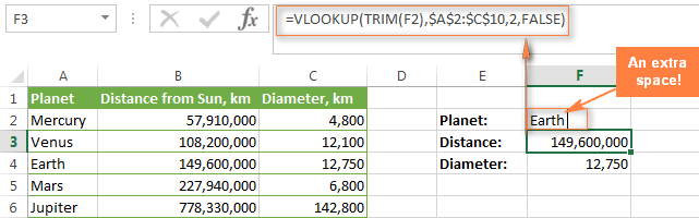 If extra spaces occur in the main table, wrapping the lookup value with the TRIM function.