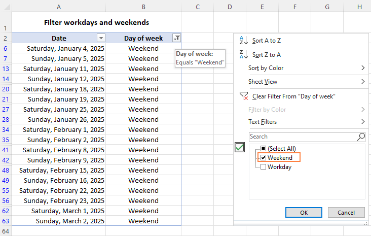 weekday-excel