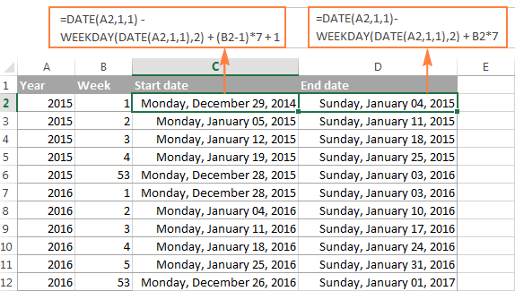 Excel WEEKNUM Function Convert Week Number To Date And Vice Versa