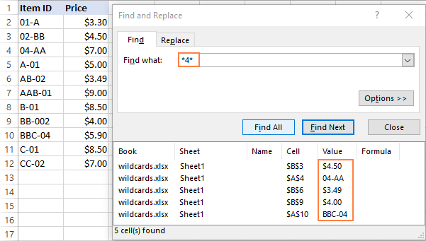 Using Find and Replace with wildcard number