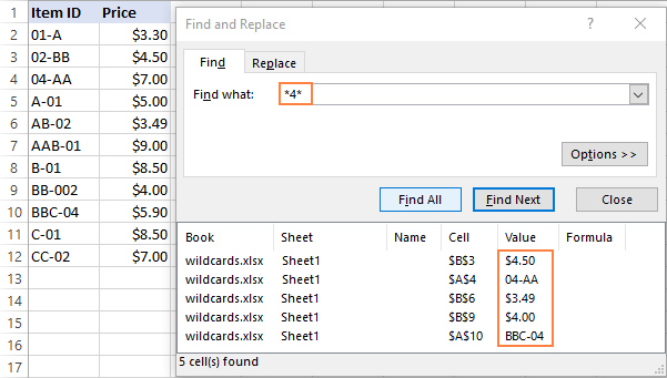 find and replace on mac excel